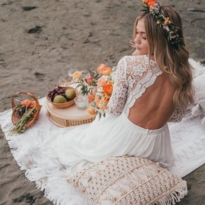 Awaken My Love White Long Sleeve Lace Maxi Dress